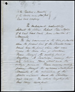 Letter to the president and directors of the Boston and New York railroad company