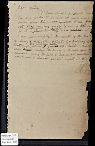 Letter from the surveyor of the route of the Westborough Railroad, 1827