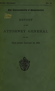 Report of the attorney general for the year ending January 16, 1924