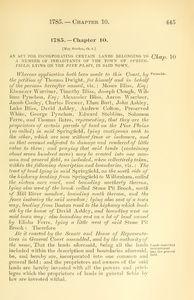 1785 Chap. 0010 An Act For Incorporating Certain Lands Belonging To A Number Of Inhabitants Of The Town Of Springfield, Lying On The Pine Plain, In Said Town.