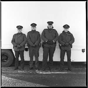 RUC officers from the Fraud Squad, at Nutts Corner Market, Co. Antrim