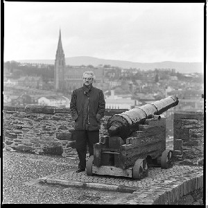 Professor Seamus Deane, writer, poet, critic, professor of Irish Studies at the University of Ulster. Shots taken in Derry City