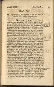 1809 Chap. 0116. An Act Providing For The Payment Of Two Fifth Parts Of The State Debt, And For Other Purposes.