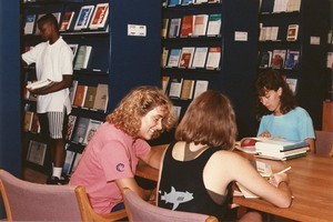 O'Neill Library interior: students studying at table