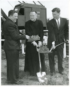 McHugh Forum exterior: groundbreaking with John A. Kelley, Michael P ...