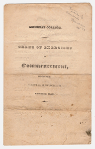 Amherst College Commencement program, 1825 August 24