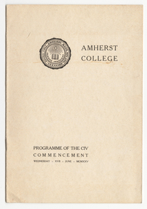 Amherst College Commencement program, 1925 June 17