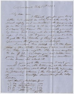 Edward Hitchcock letter to Edward Hitchcock, Jr., 1853 February 13