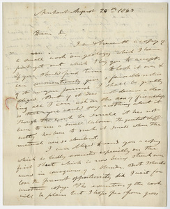 Edward Hitchcock letter to Benjamin Silliman, 1840 August 20