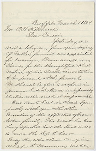 Henry Childs letter to Charles Henry Hitchcock, 1864 March 1