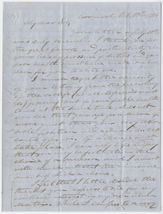 Justin Perkins letter to Edward Hitchcock, 1854 October 10
