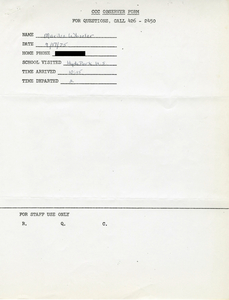 Citywide Coordinating Council daily monitoring report for Hyde Park High School by Marilee Wheeler, 1975 September 17