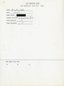 Citywide Coordinating Council daily monitoring report for South Boston High School by Mary Alice Wells, 1975 September 23