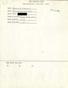 Citywide Coordinating Council daily monitoring report for Hyde Park High School by Marilee Wheeler, 1975 November 24