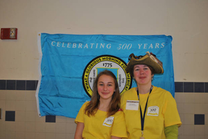 My daughter and I volunteering for Lexington's 300th anniversary celebration