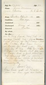 Tewksbury Almshouse Intake Record: Moran, Jane - Digital Commonwealth