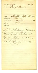 Tewksbury Almshouse Intake Record: Brown, George