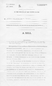 Draft of a bill to authorize the establishment of the Frederick Law Olmsted National Historic Site