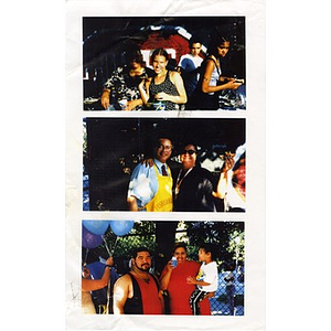 Scanned photographs of people during a National Night Out event.