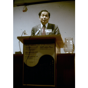 Man speaks at the Chinese American Joint Action Committee meeting