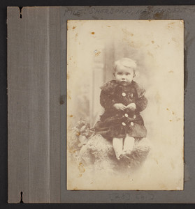 Unidentified child of the Tidmarsh family, full length, seated, facing front, Sherborn, Mass., undated