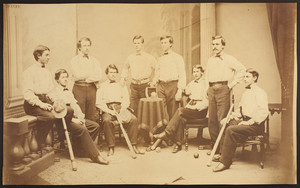 Group portrait of the Lowell Baseball Club of Boston, 1865