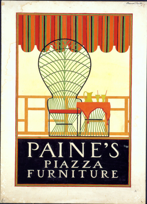 Advertising poster for Paine's Piazza Furniture, Paine Furniture Company, Boston, Mass., ca. 1935
