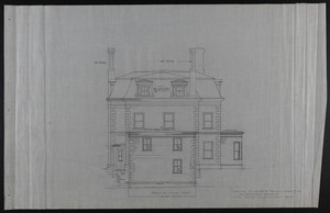 Rear Elevation West, Addition to House of Francis Shaw, Esq., 346 Kent Street, Brookline, undated