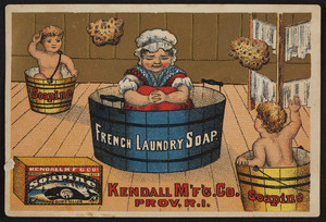 Trade card for Soapine French Laundry Soap, Kendall Mfg. Co., Providence, Rhode Island, undated