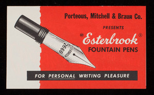 Porteous, Mitchell & Braun Co. presents Esterbrook Fountain Pens, Portland, Maine