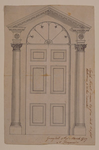 Exterior elevation of a frontispiece of an unidentified building, location unknown, 1797