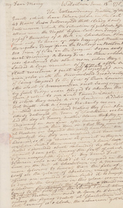 Letter from James Warren to Mercy Otis Warren, 18 June 1775