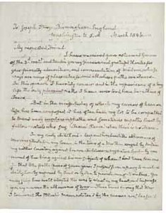 Letter (draft) from John Quincy Adams to Joseph Sturge, March 1846