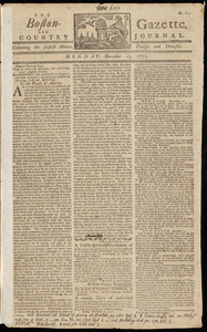 The Boston-Gazette, and Country Journal, 23 December 1771