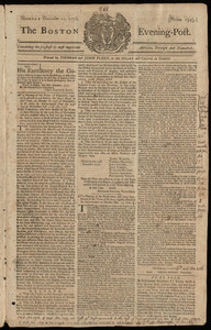 The Boston Evening-Post, 21 December 1772
