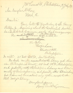 Letter from Benjamin Smith Lyman to Douglas McKay