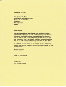 Letter from Mark H. McCormack to George W. Reed