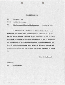 Memorandum from Mark H. McCormack to Charles L. Foley