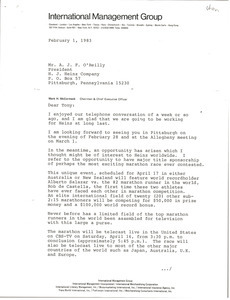 Letter from Mark H. McCormack to Tony O'Reilly