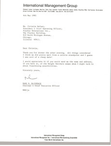 Letter from Mark H. McCormack to Christie Hefner