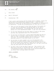 Memorandum from Mark H. McCormack to Barry Frank