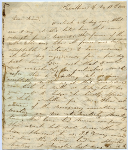 Letter from L. Purington to Thomas Howland