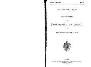 Sixty-first Annual Report of the Trustees of the Northampton State Hospital, for the year ending November 30, 1916. Public Document no. 21