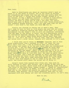 Letter from Rhoda Schlamm to Lucy Gwin