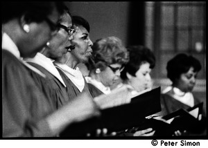 Close-up of choir at the Martin Luther King memorial service