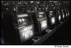 Bank of slot machines in a casino