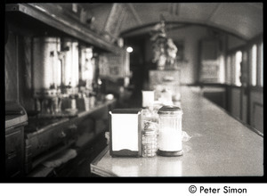 View down the counter in Ernie's diner