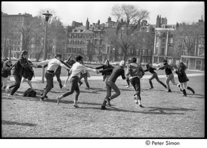 Be-in on Boston Common: participants holding hands in a circle