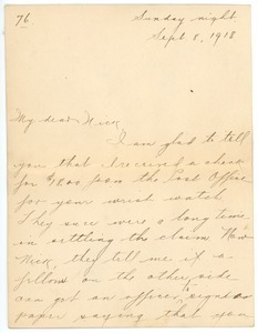 Letter from Letitia Crane to Frank F. Newth