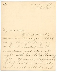 Letter from Letitia Crane to Frank F. Newth